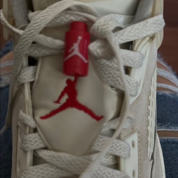 Jordan Sneakers in Cream and Red - Picture 6 of 9